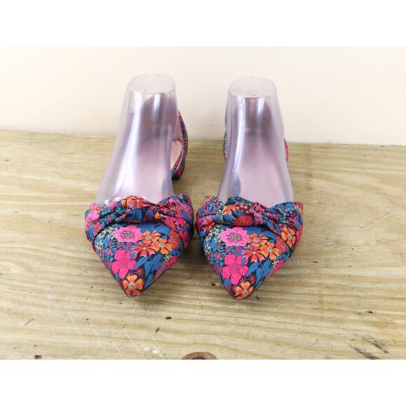 J.crew Shoes D'orsay 10.5 Liberty Print Floral Point Toe Knot Leather Flats - Picture 2 of 8